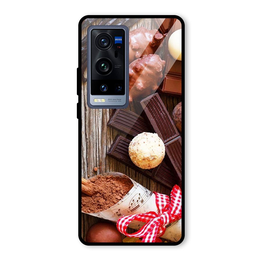 Chocolate Candies Glass Back Case for Vivo X60 Pro Plus