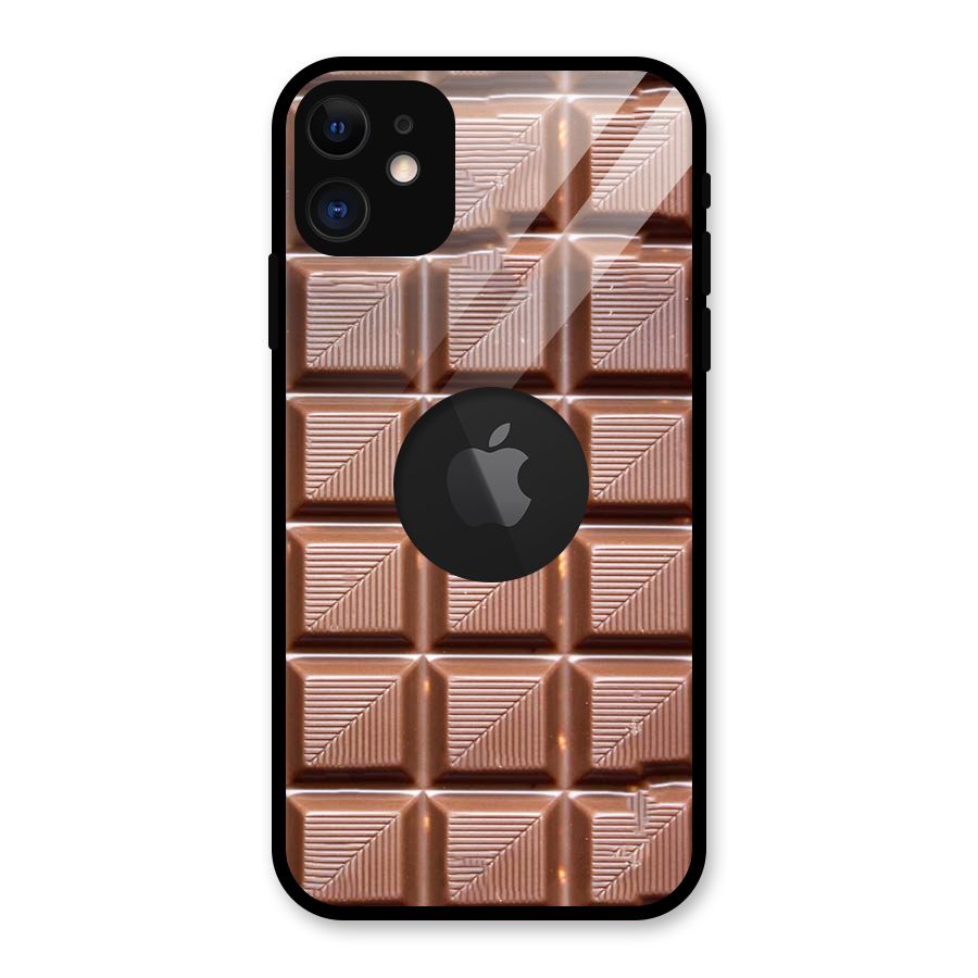 Chocolate Tiles Glass Back Case for iPhone 11 Logo Cut