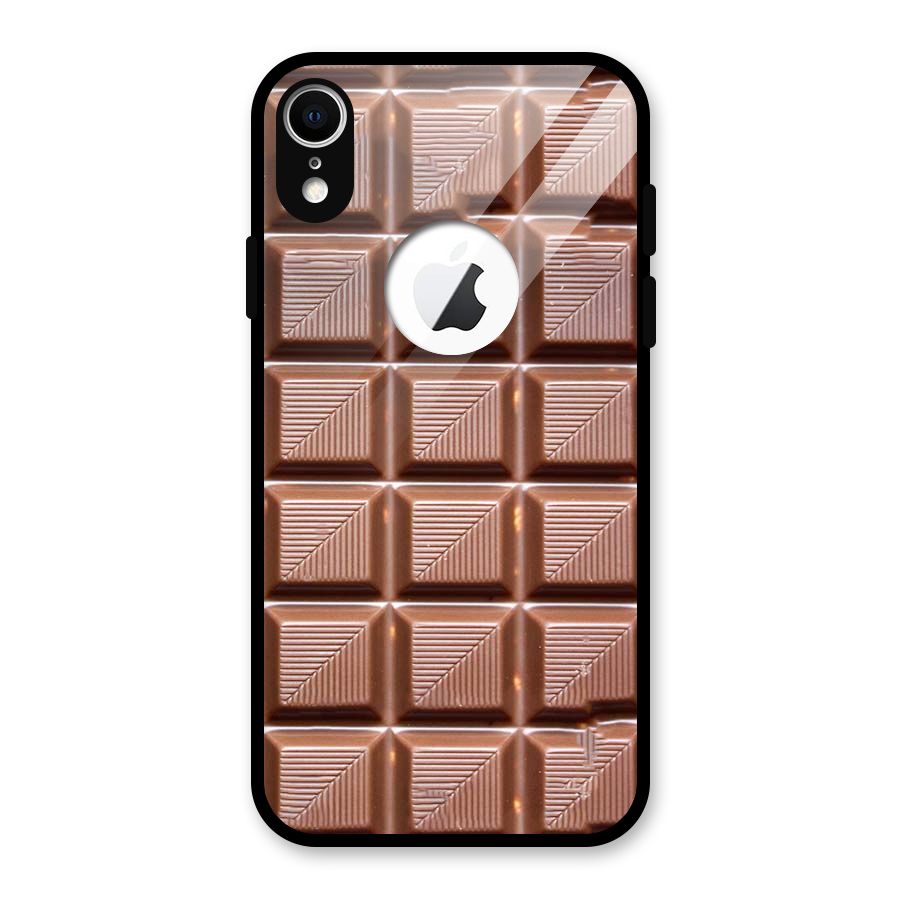 Chocolate Tiles Glass Back Case for iPhone XR Logo Cut