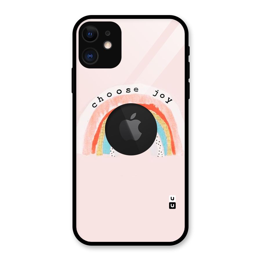 Choose Joy Glass Back Case for iPhone 11 Logo Cut