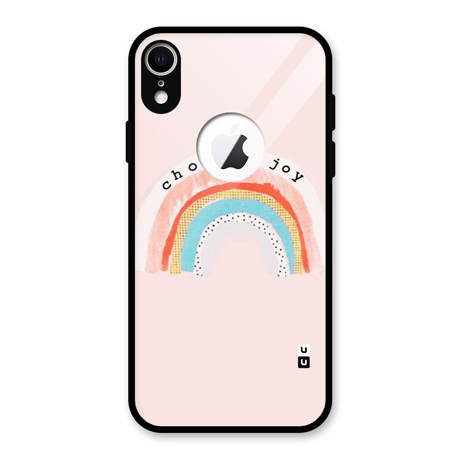 Choose Joy Glass Back Case for iPhone XR Logo Cut