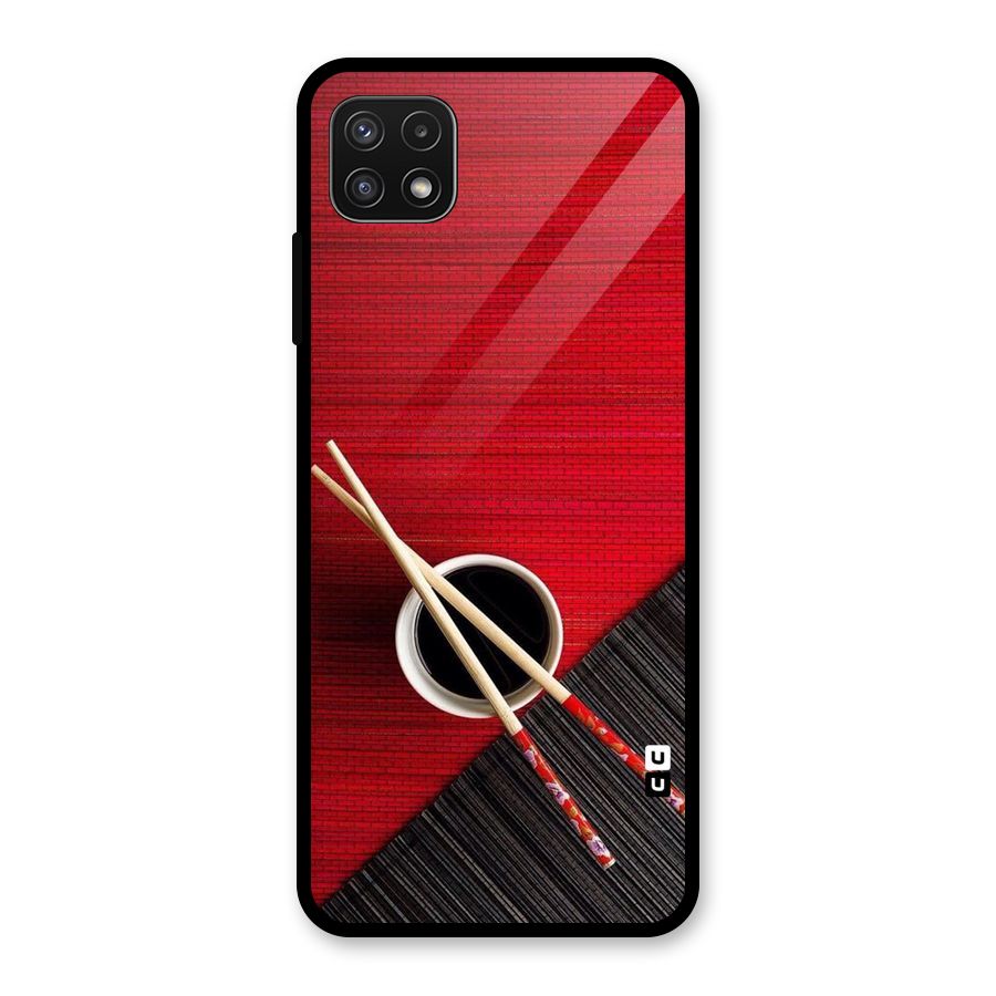Chopstick Design Glass Back Case for Galaxy A22 5G
