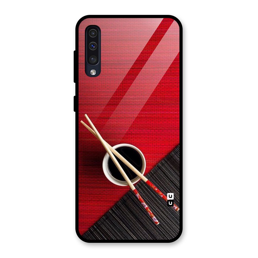 Chopstick Design Glass Back Case for Galaxy A50