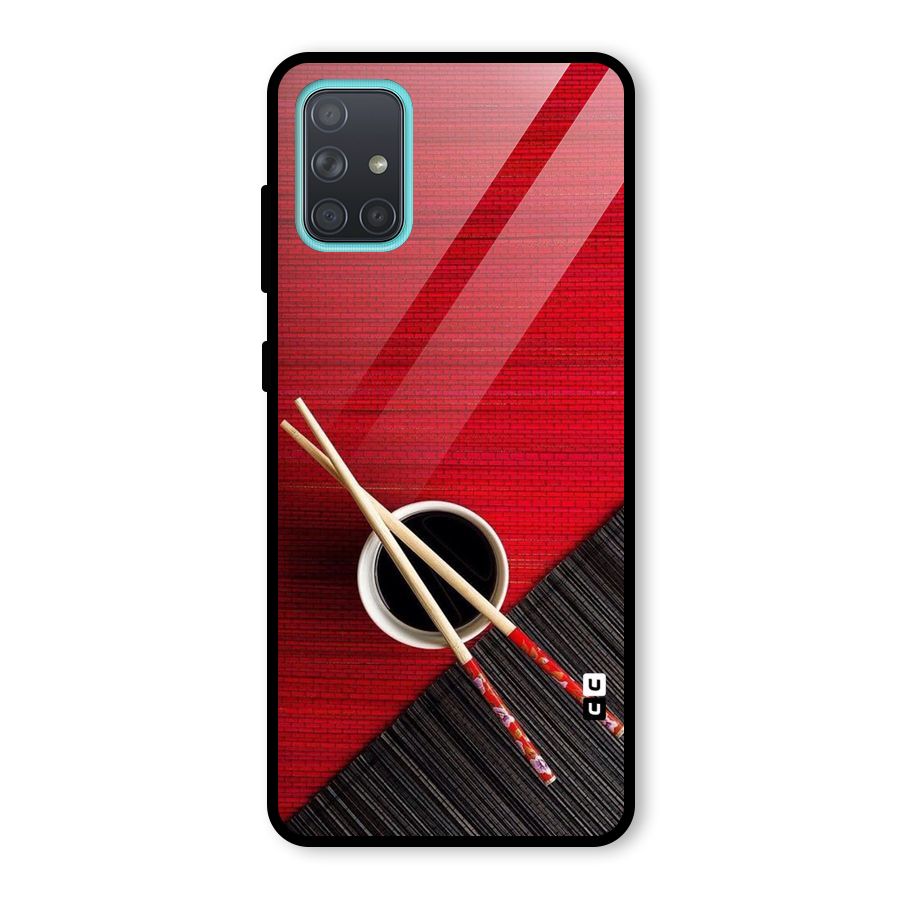 Chopstick Design Glass Back Case for Galaxy A71