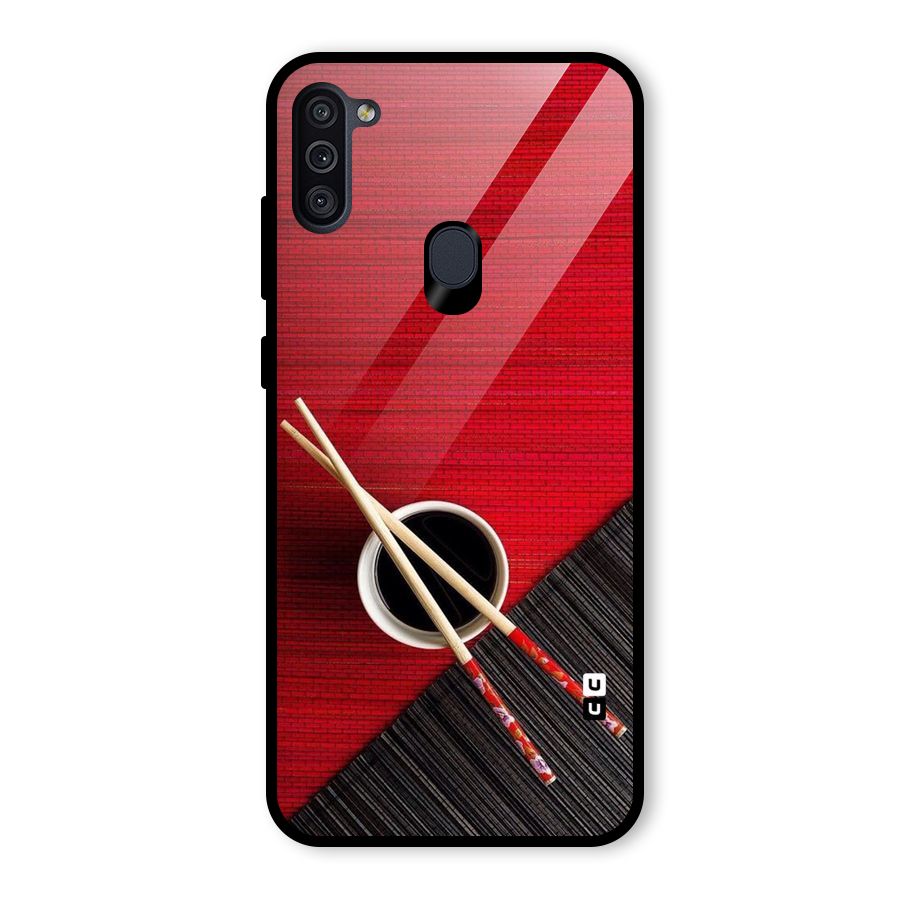 Chopstick Design Glass Back Case for Galaxy M11