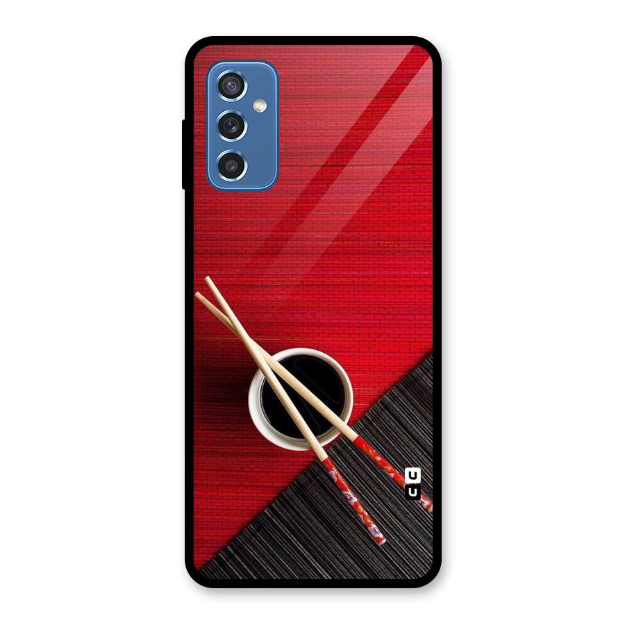 Chopstick Design Glass Back Case for Galaxy M52 5G