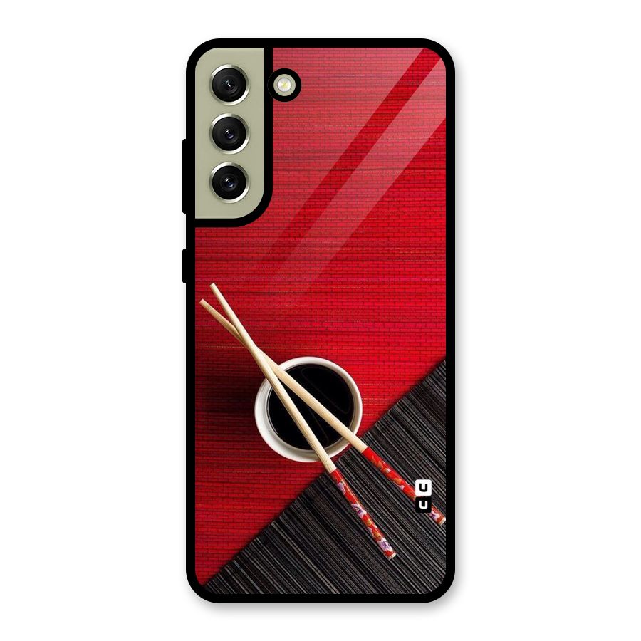 Chopstick Design Glass Back Case for Galaxy S21 FE 5G