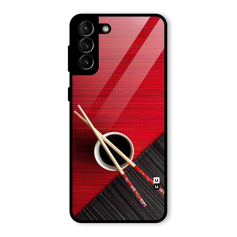 Chopstick Design Glass Back Case for Galaxy S21 Plus