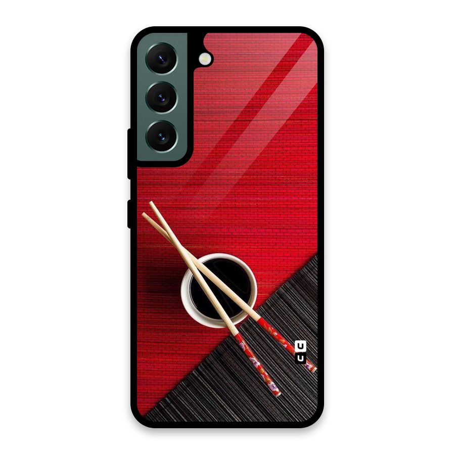Chopstick Design Glass Back Case for Galaxy S22 5G