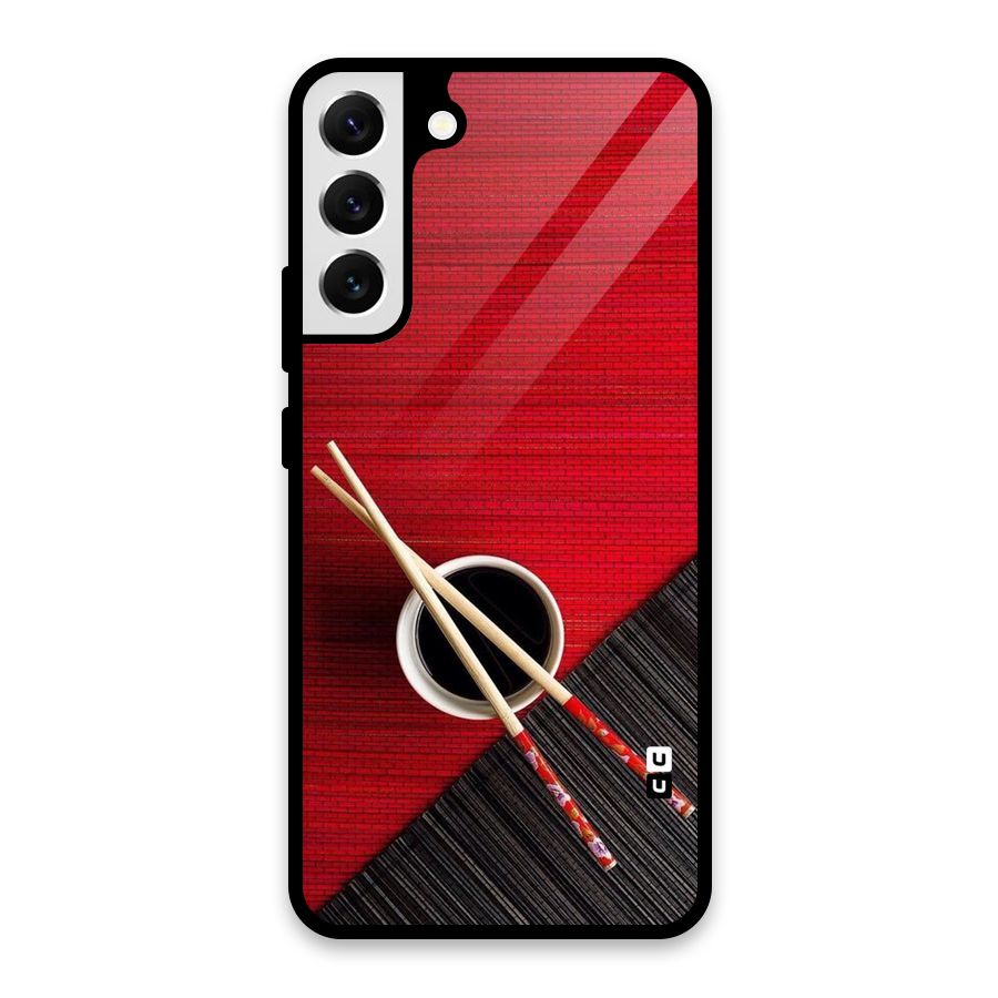 Chopstick Design Glass Back Case for Galaxy S22 Plus 5G