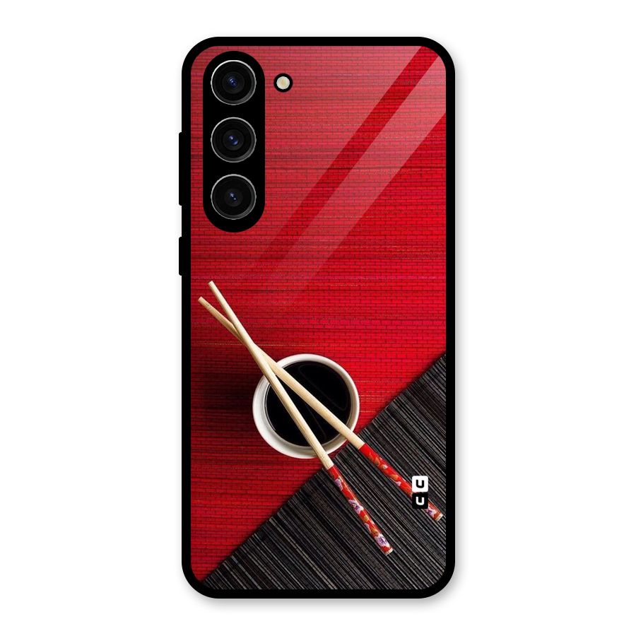 Chopstick Design Glass Back Case for Galaxy S23 Plus