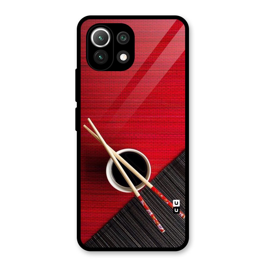 Chopstick Design Glass Back Case for Mi 11 Lite