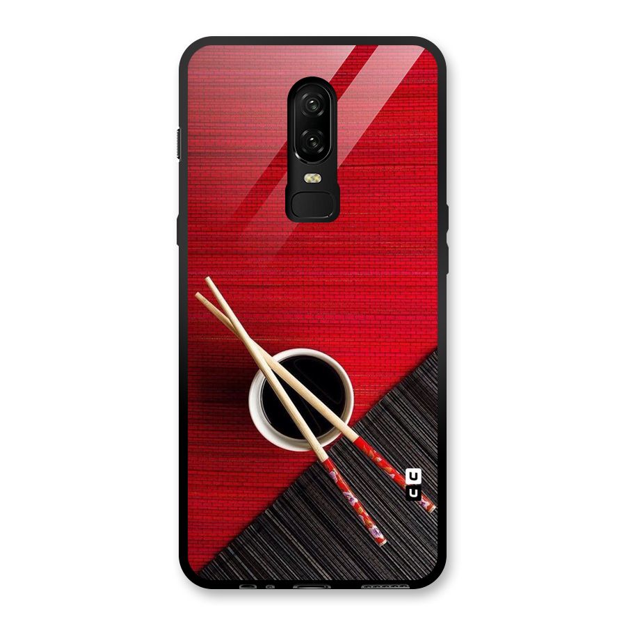 Chopstick Design Glass Back Case for OnePlus 6