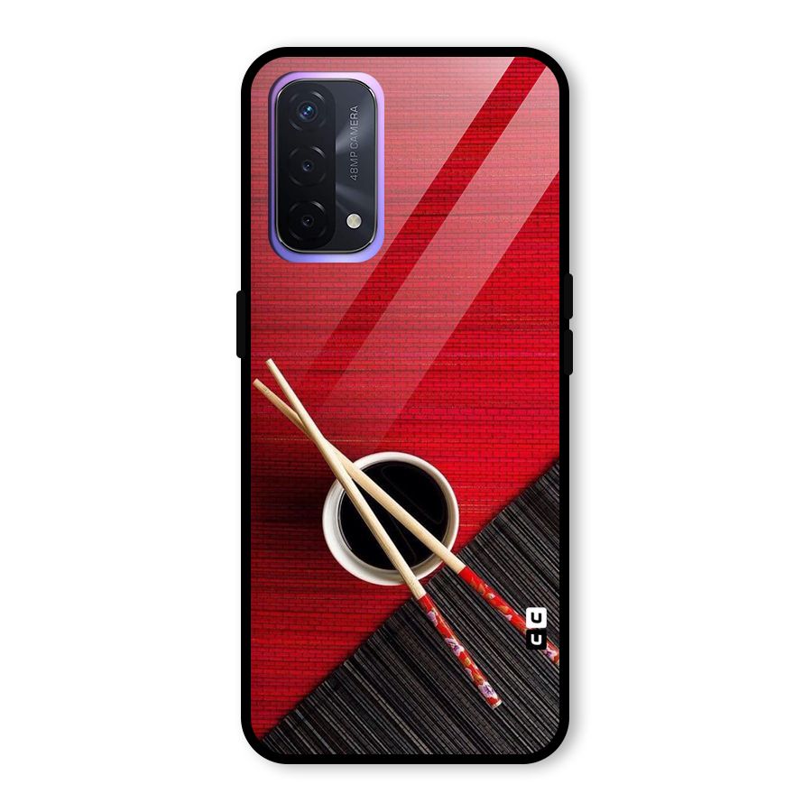 Chopstick Design Glass Back Case for Oppo A74 5G