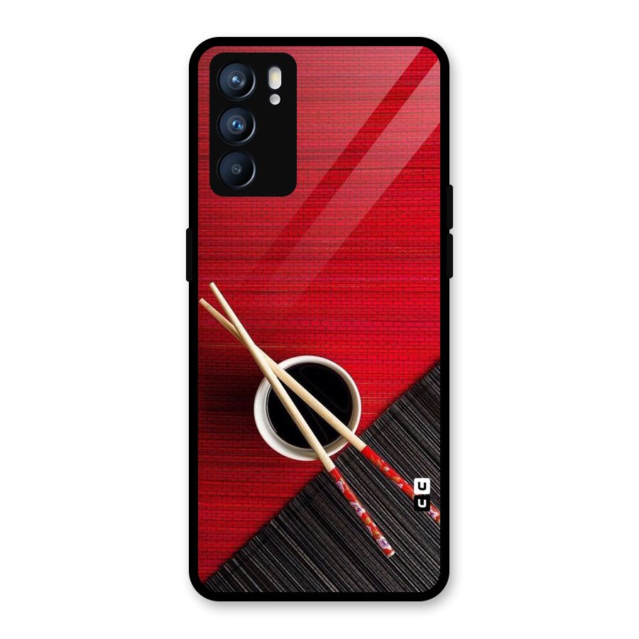 Chopstick Design Glass Back Case for Oppo Reno6 5G