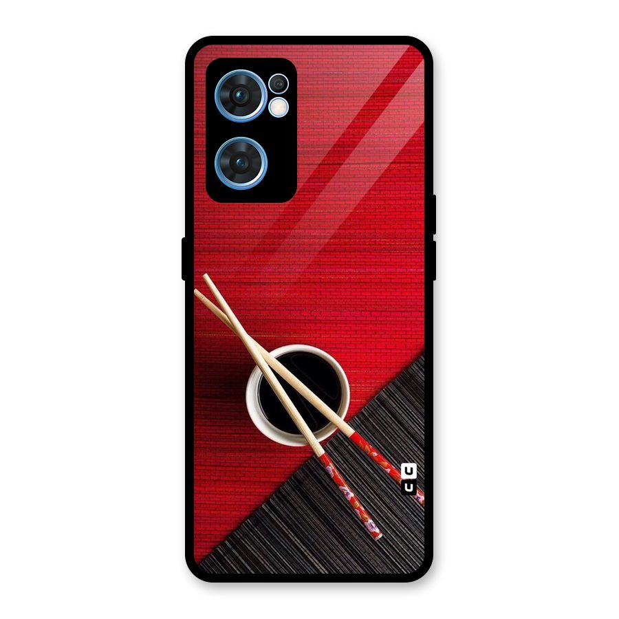 Chopstick Design Glass Back Case for Oppo Reno7 5G