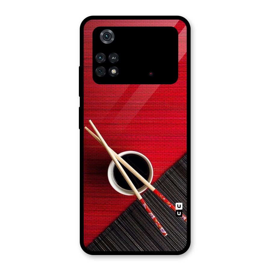 Chopstick Design Glass Back Case for Poco M4 Pro 4G