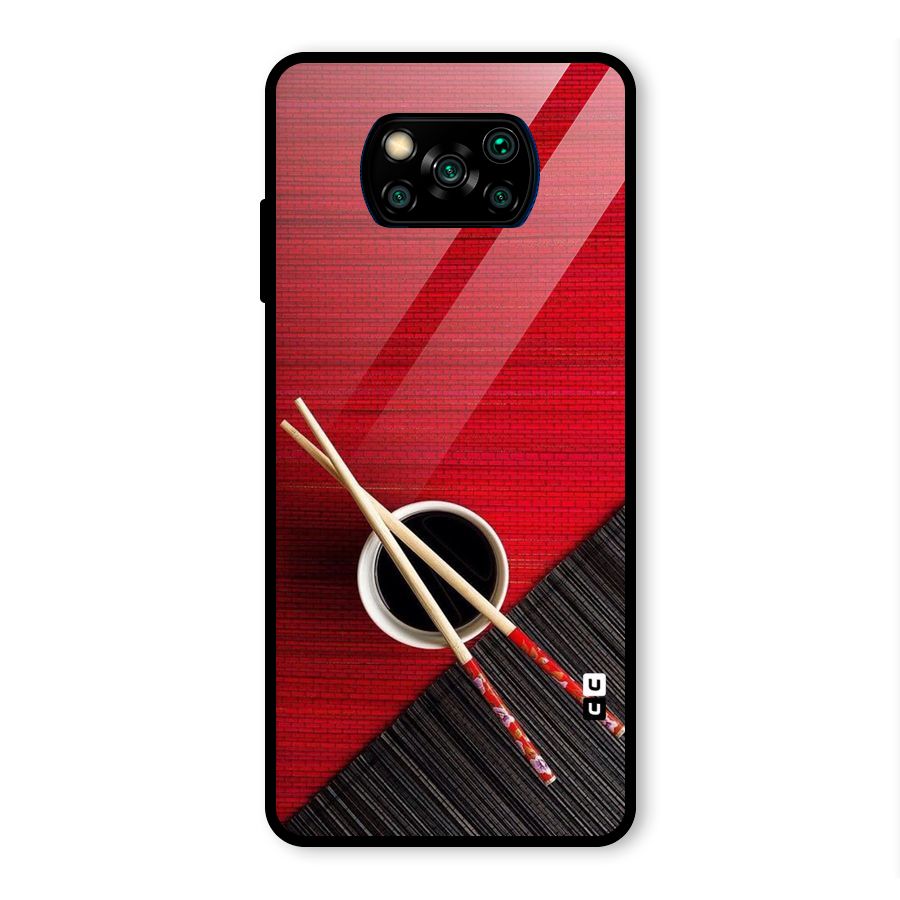 Chopstick Design Glass Back Case for Poco X3 Pro