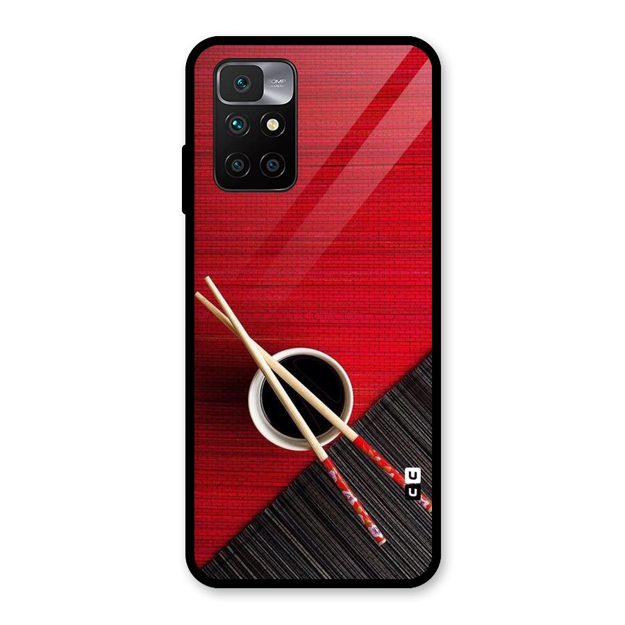 Chopstick Design Glass Back Case for Redmi 10 Prime