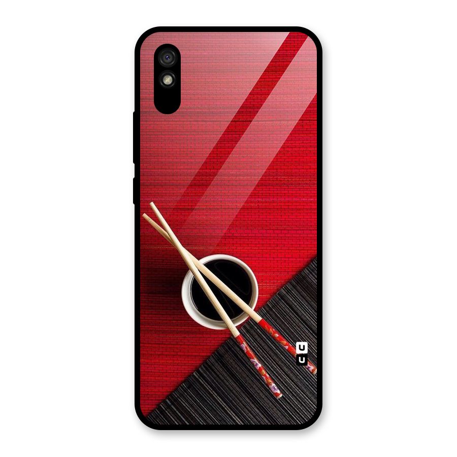 Chopstick Design Glass Back Case for Redmi 9A