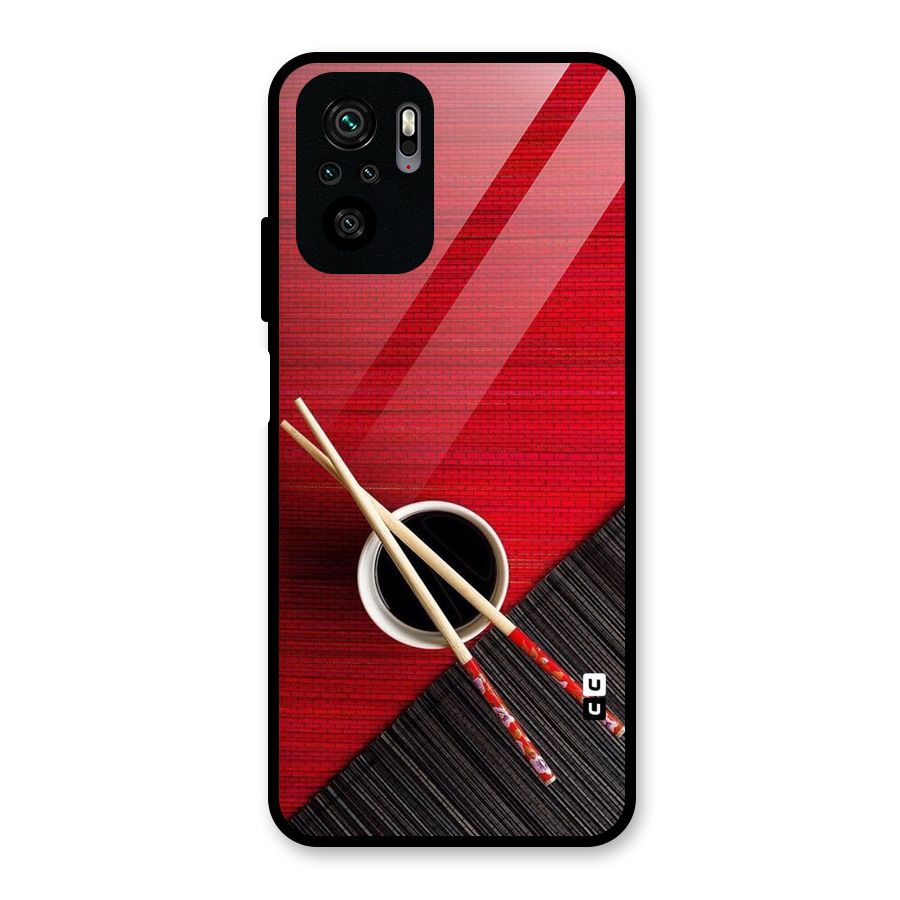 Chopstick Design Glass Back Case for Redmi Note 10S