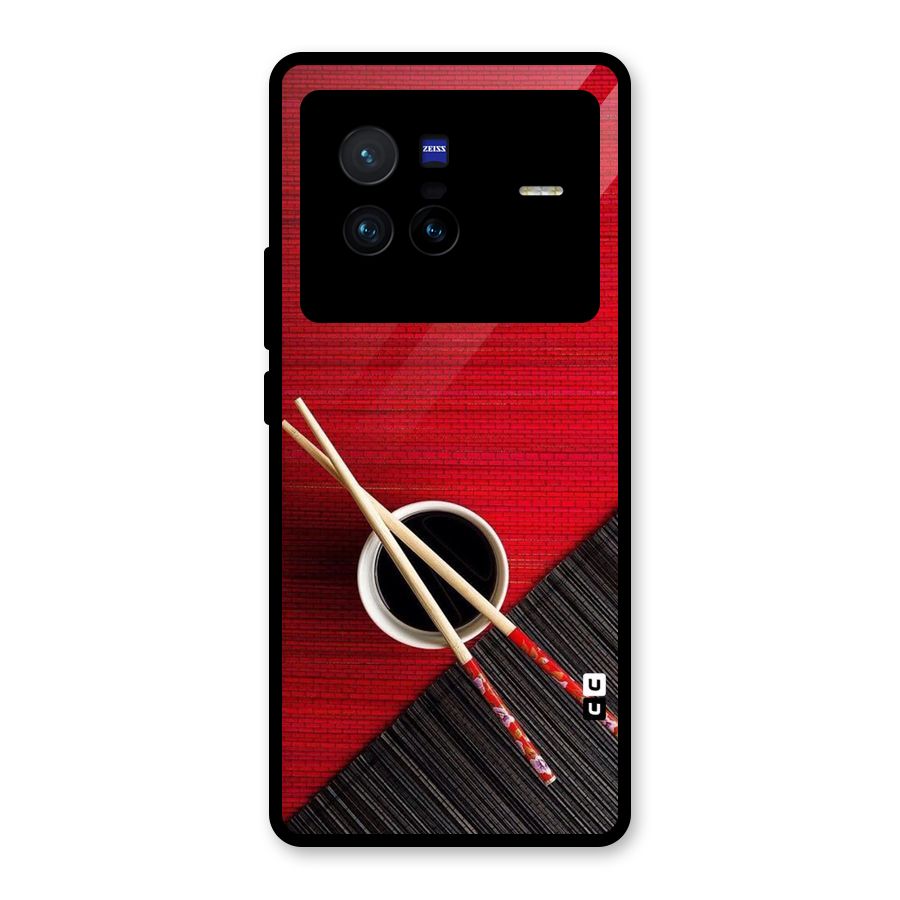 Chopstick Design Glass Back Case for Vivo X80