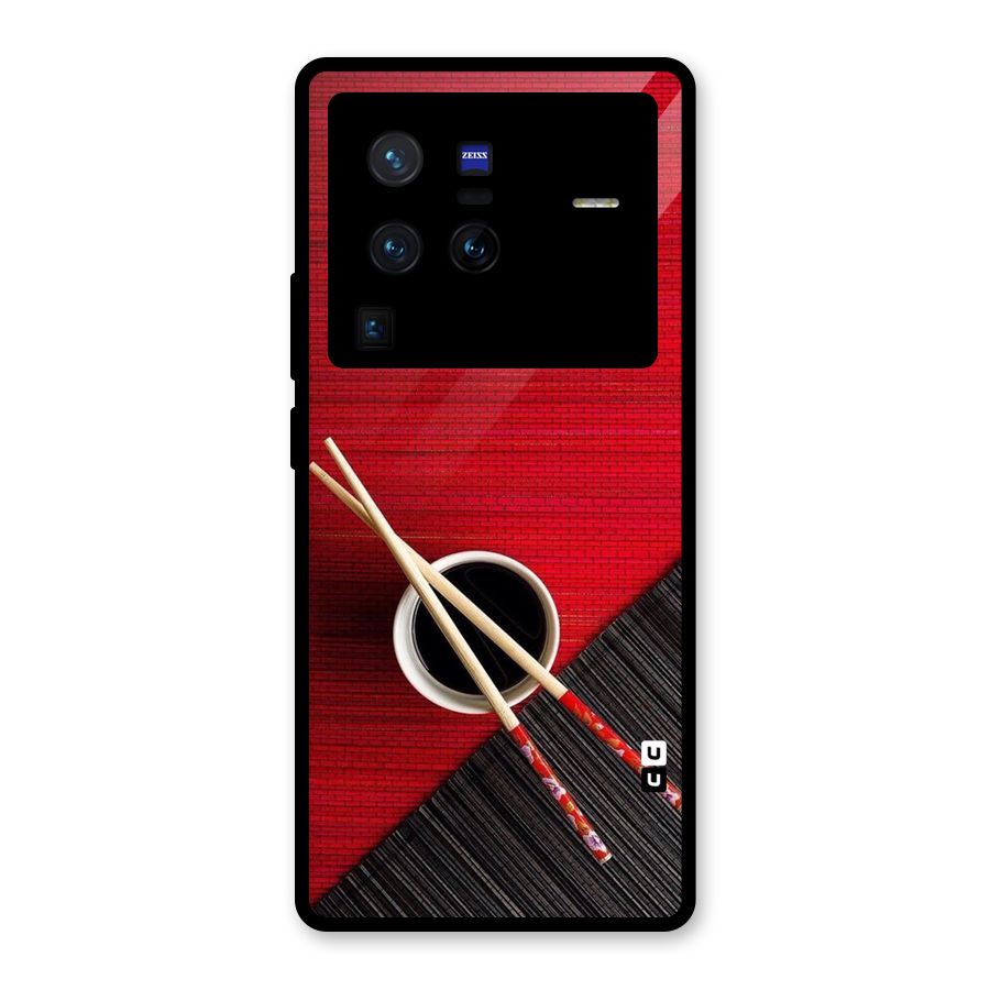 Chopstick Design Glass Back Case for Vivo X80 Pro