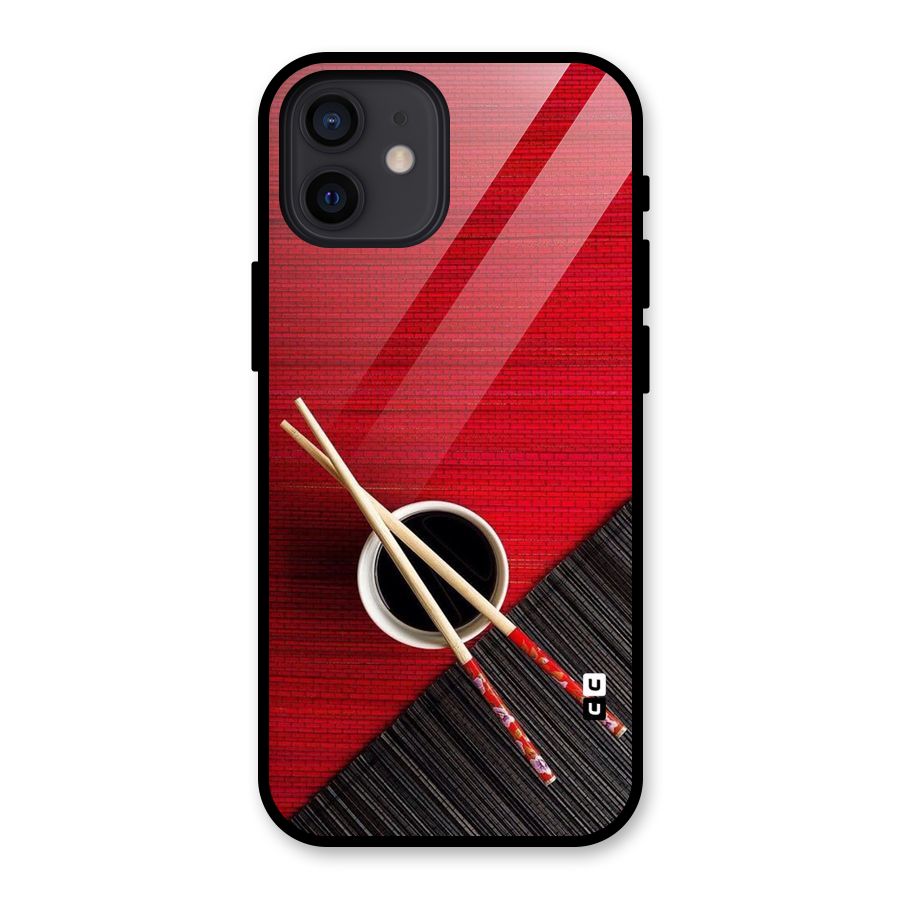 Chopstick Design Glass Back Case for iPhone 12
