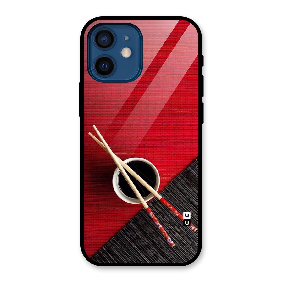 Chopstick Design Glass Back Case for iPhone 12 Mini