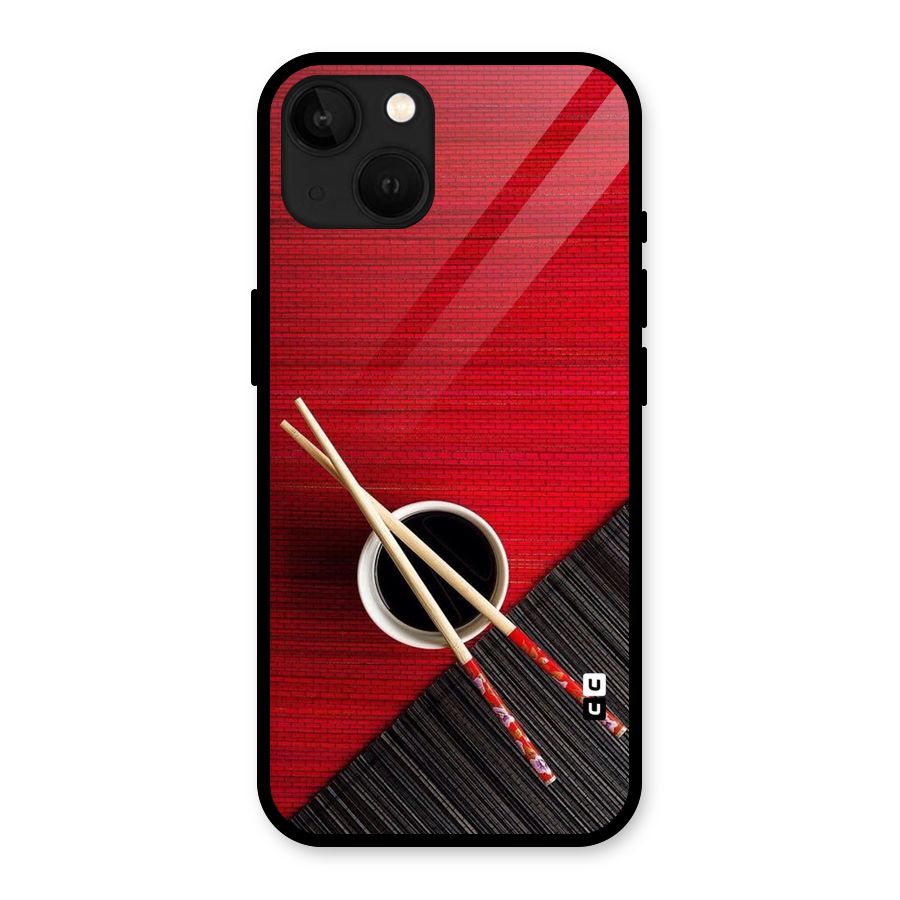 Chopstick Design Glass Back Case for iPhone 13