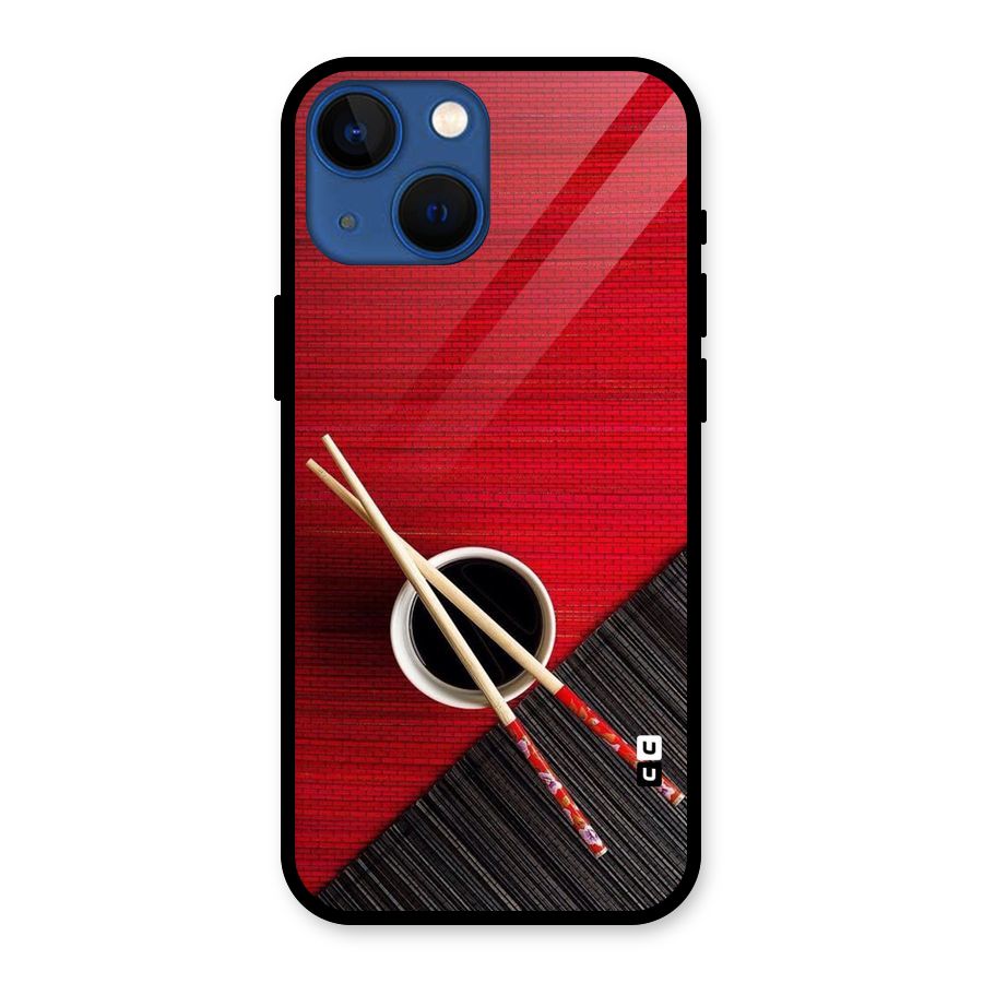Chopstick Design Glass Back Case for iPhone 13 Mini
