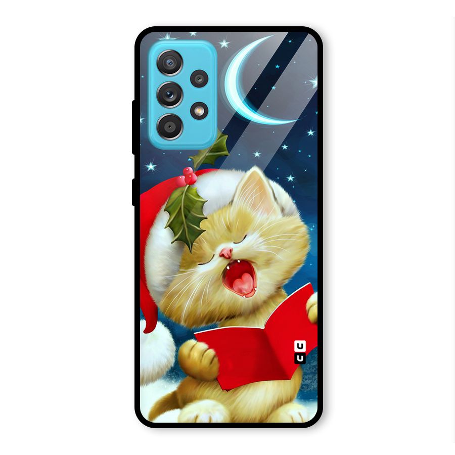 Christmas Cat Glass Back Case for Galaxy A52