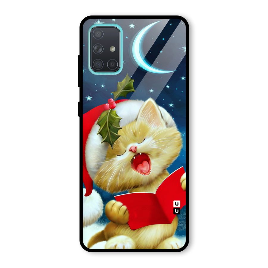 Christmas Cat Glass Back Case for Galaxy A71