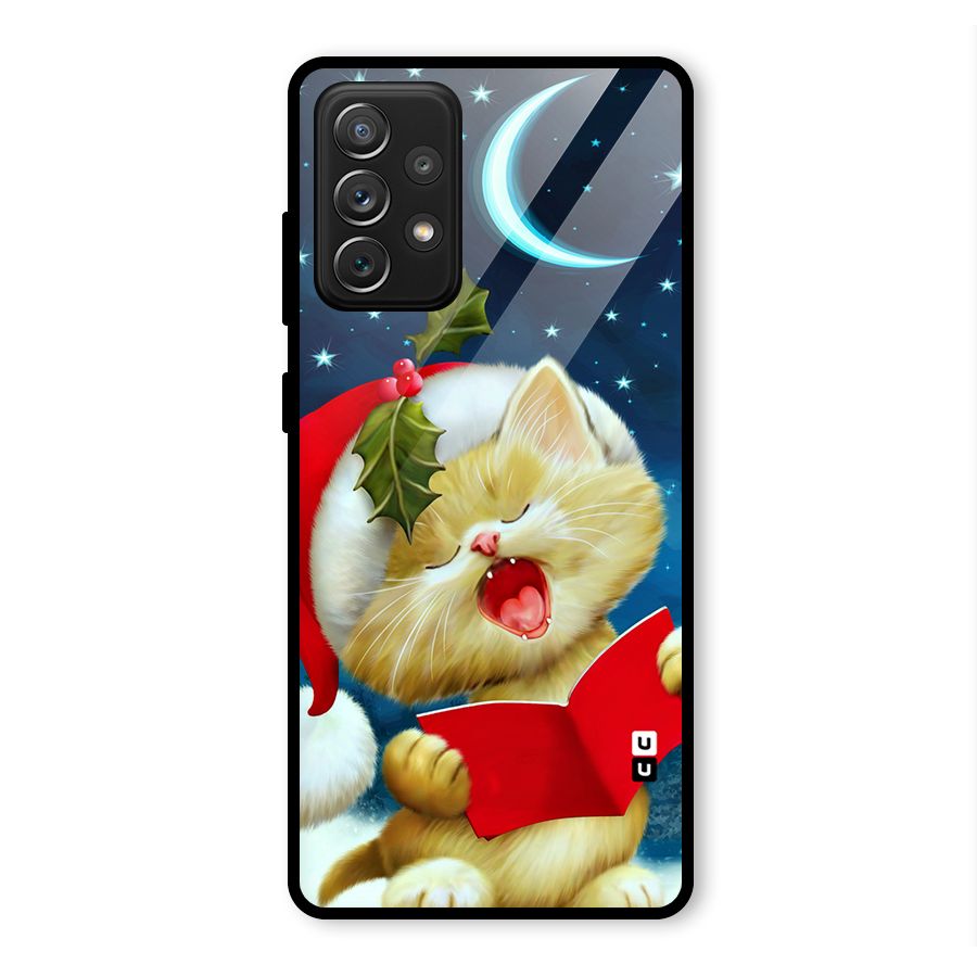 Christmas Cat Glass Back Case for Galaxy A72