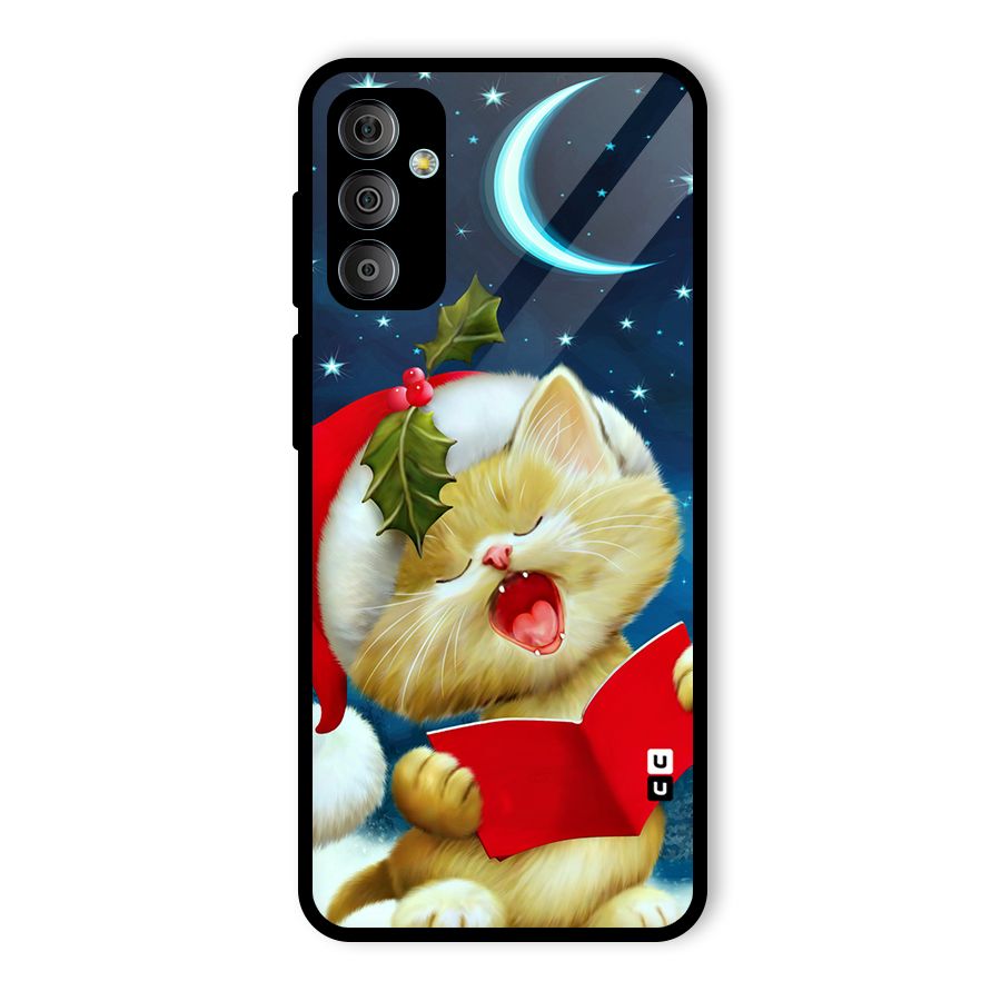 Christmas Cat Glass Back Case for Galaxy F23