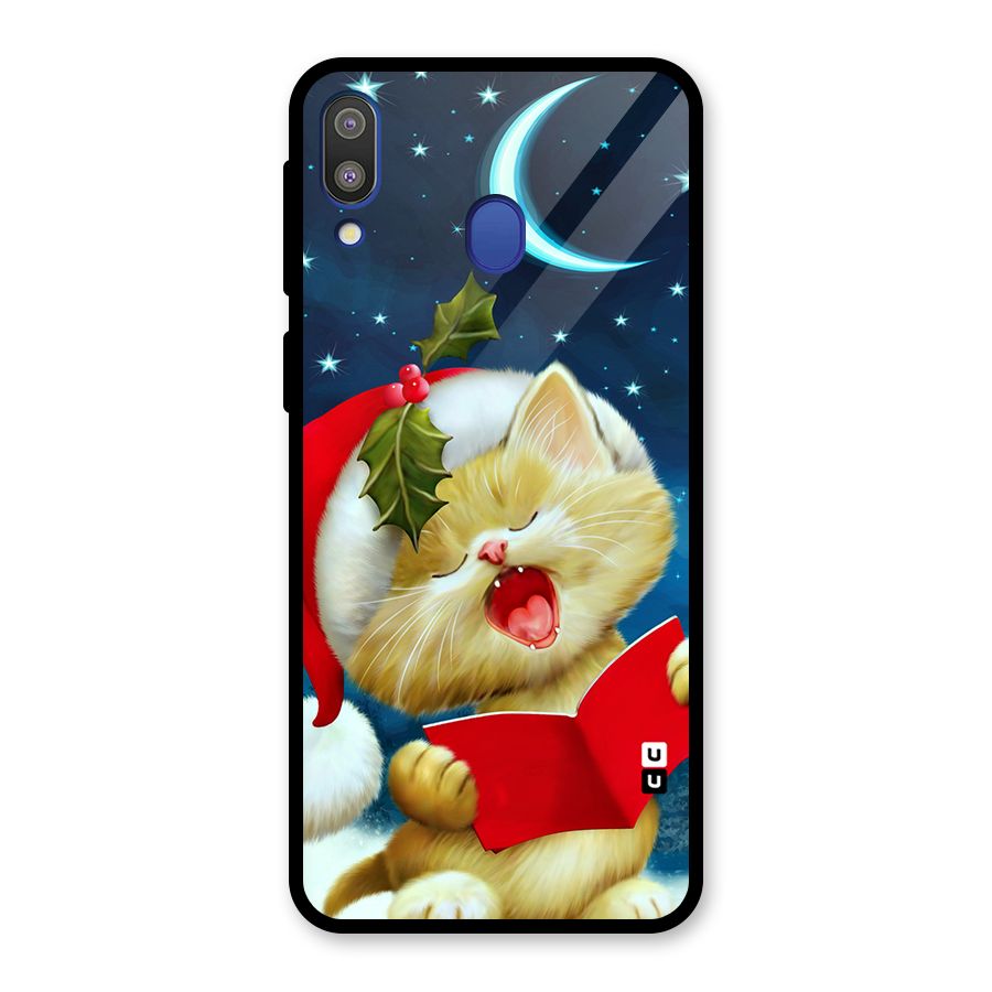 Christmas Cat Glass Back Case for Galaxy M20