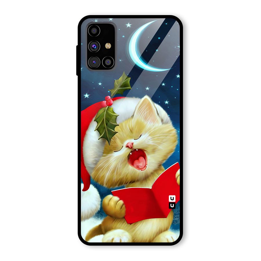 Christmas Cat Glass Back Case for Galaxy M31s