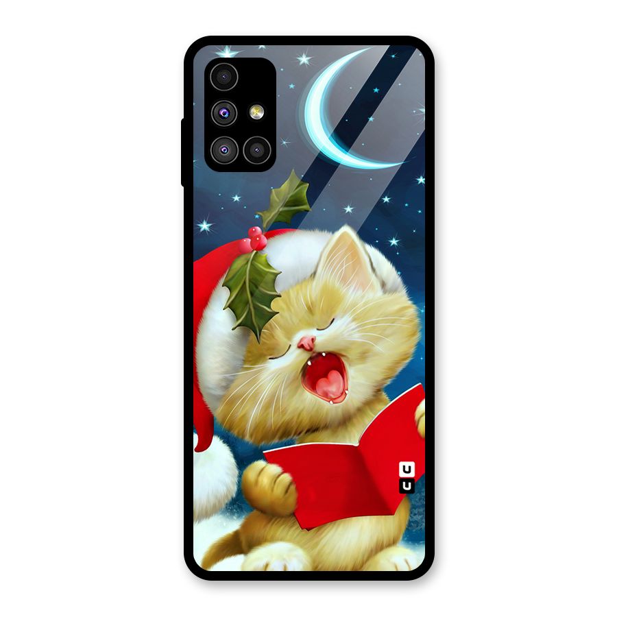 Christmas Cat Glass Back Case for Galaxy M51