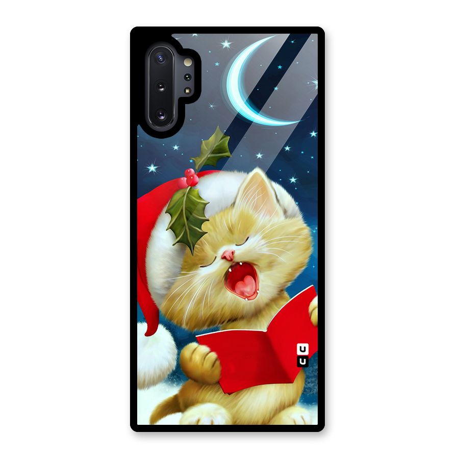 Christmas Cat Glass Back Case for Galaxy Note 10 Plus