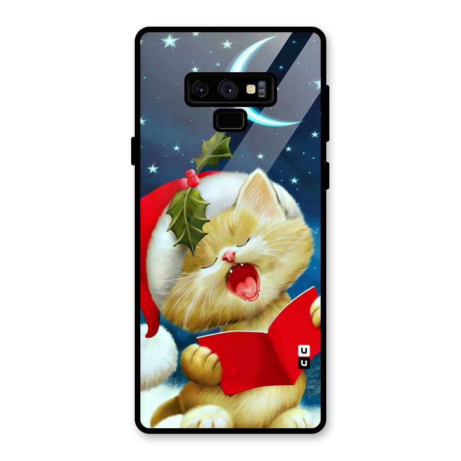 Christmas Cat Glass Back Case for Galaxy Note 9