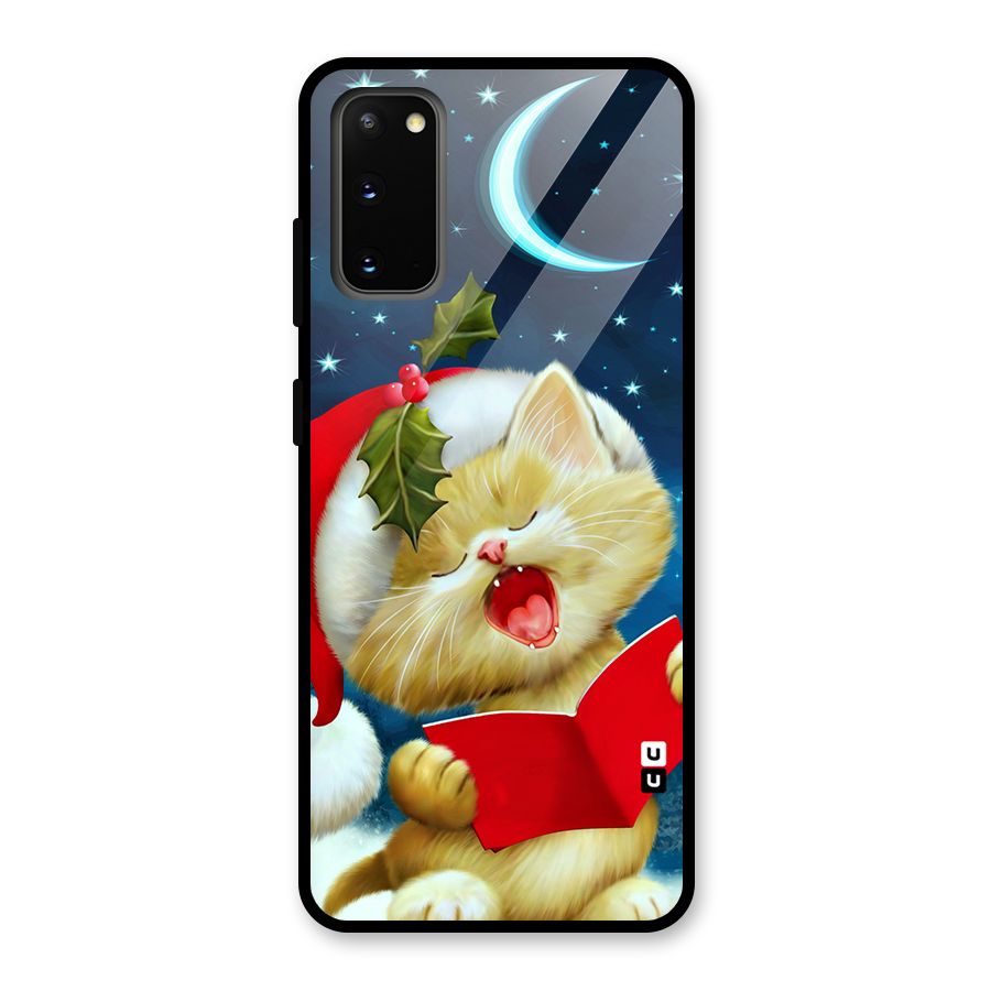 Christmas Cat Glass Back Case for Galaxy S20