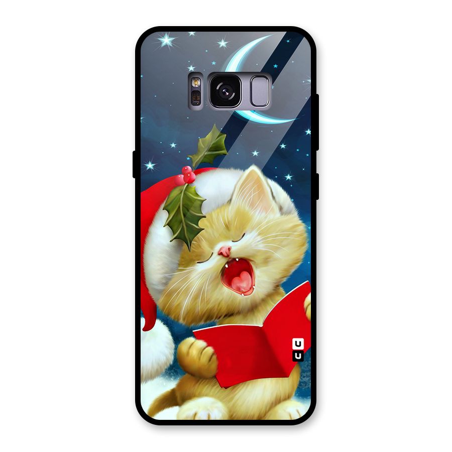 Christmas Cat Glass Back Case for Galaxy S8