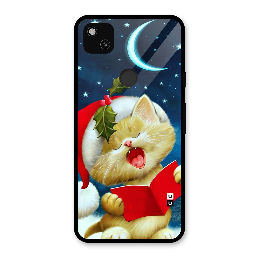 Christmas Cat Glass Back Case for Google Pixel 4a