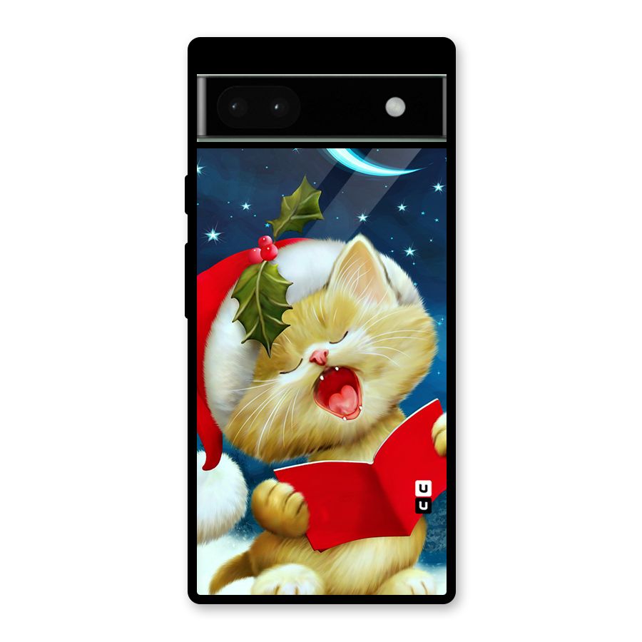Christmas Cat Glass Back Case for Google Pixel 6a