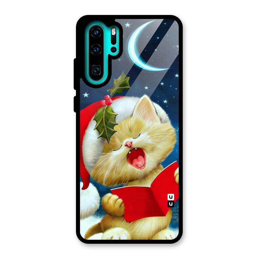 Christmas Cat Glass Back Case for Huawei P30 Pro