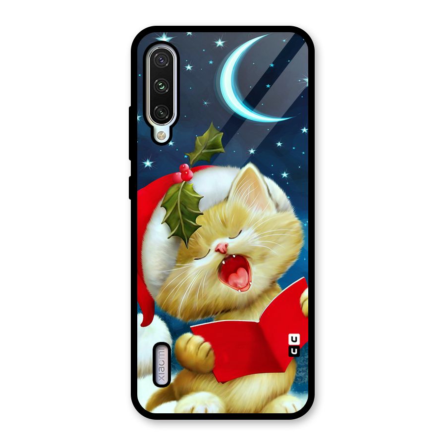 Christmas Cat Glass Back Case for Mi A3