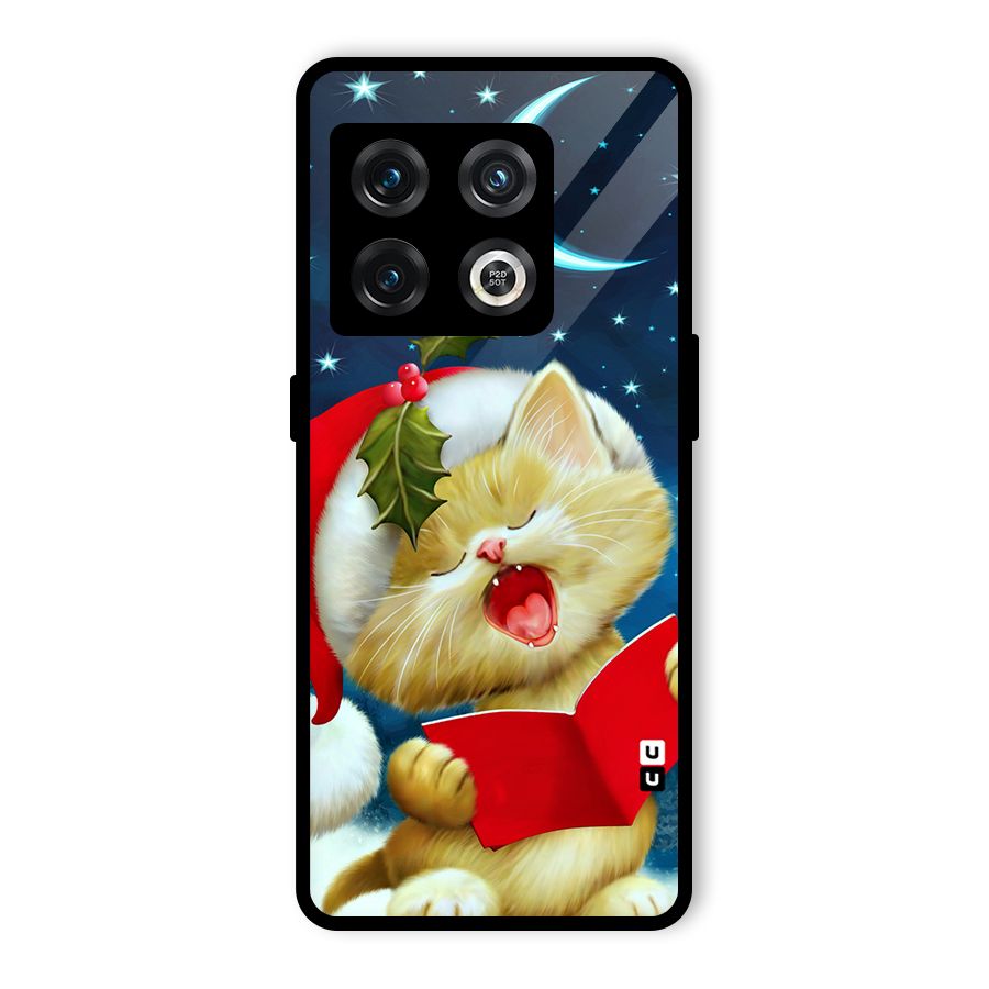 Christmas Cat Glass Back Case for OnePlus 10 Pro 5G