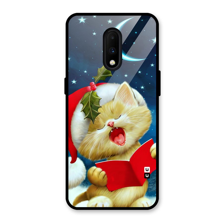 Christmas Cat Glass Back Case for OnePlus 7