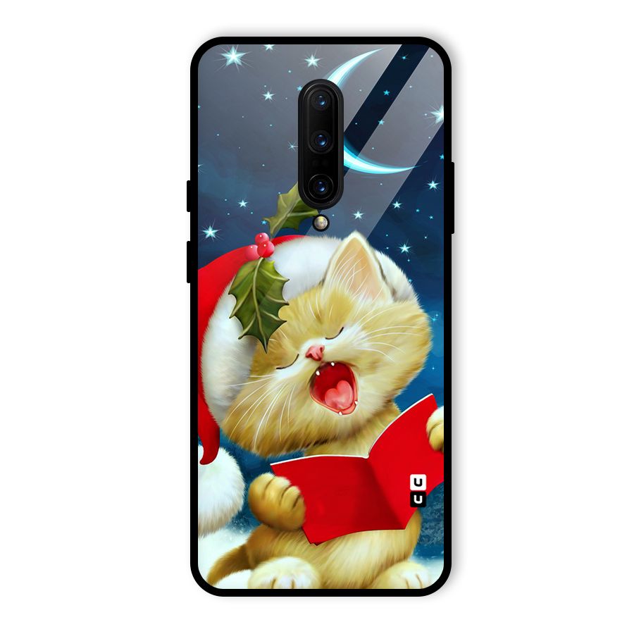Christmas Cat Glass Back Case for OnePlus 7 Pro