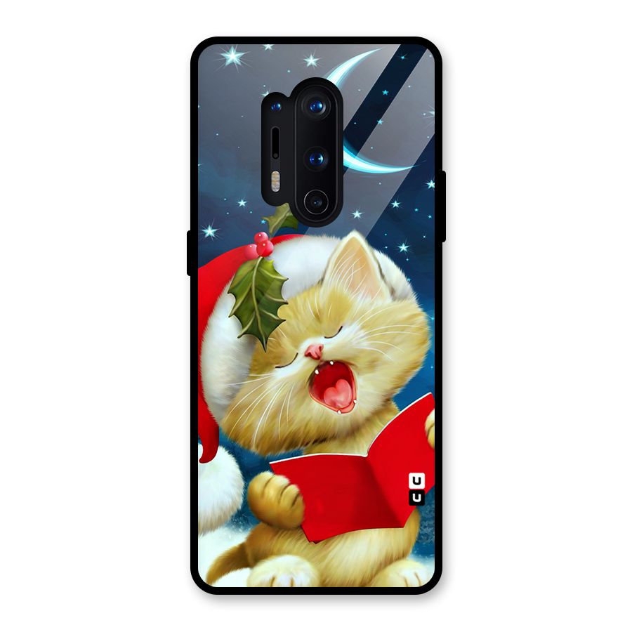 Christmas Cat Glass Back Case for OnePlus 8 Pro